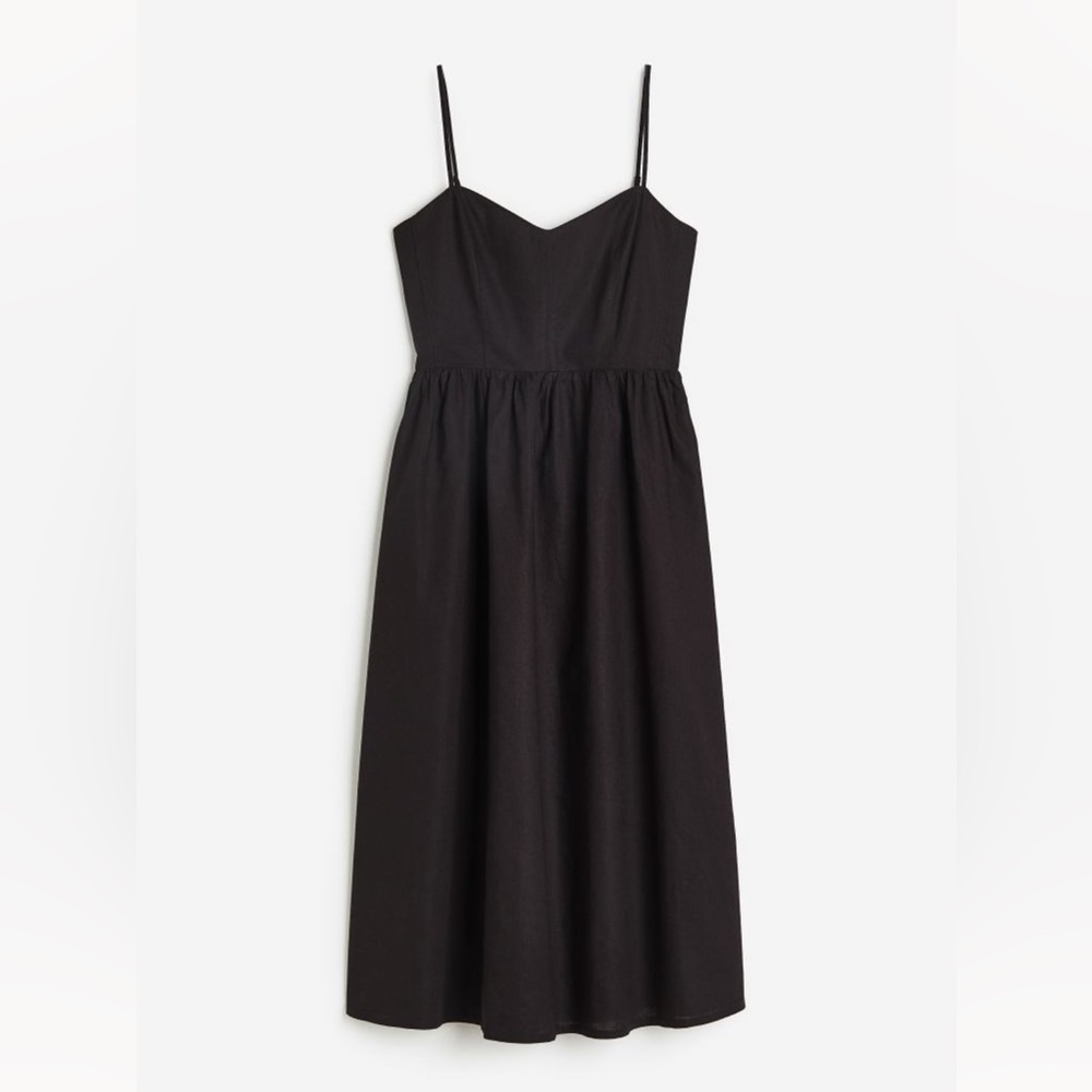 H&M linen black dress